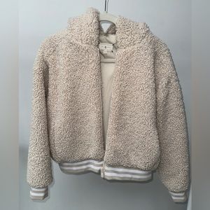 Lou‎ & Grey Sherpa Faux Fur Teddy Jacket in Cream, Size M